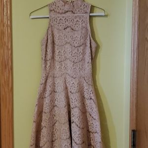 🛍love, Fire pink lace dress, Sz XS, halter top